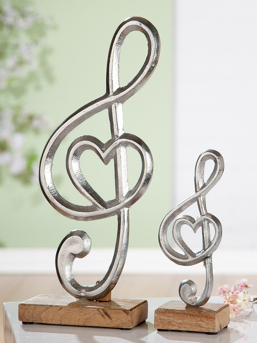 Zilveren Muzieksleutel Decoratie
