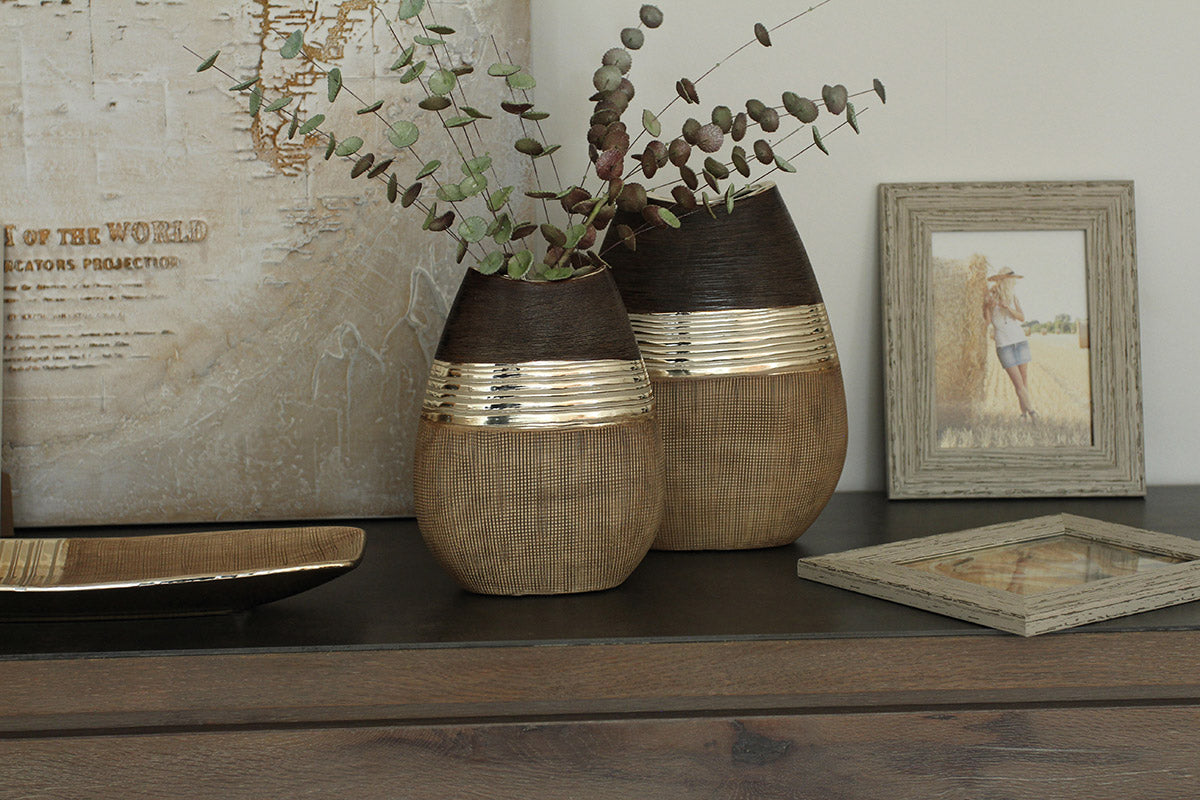 Bradora Vaas Beige Bruin Keramiek