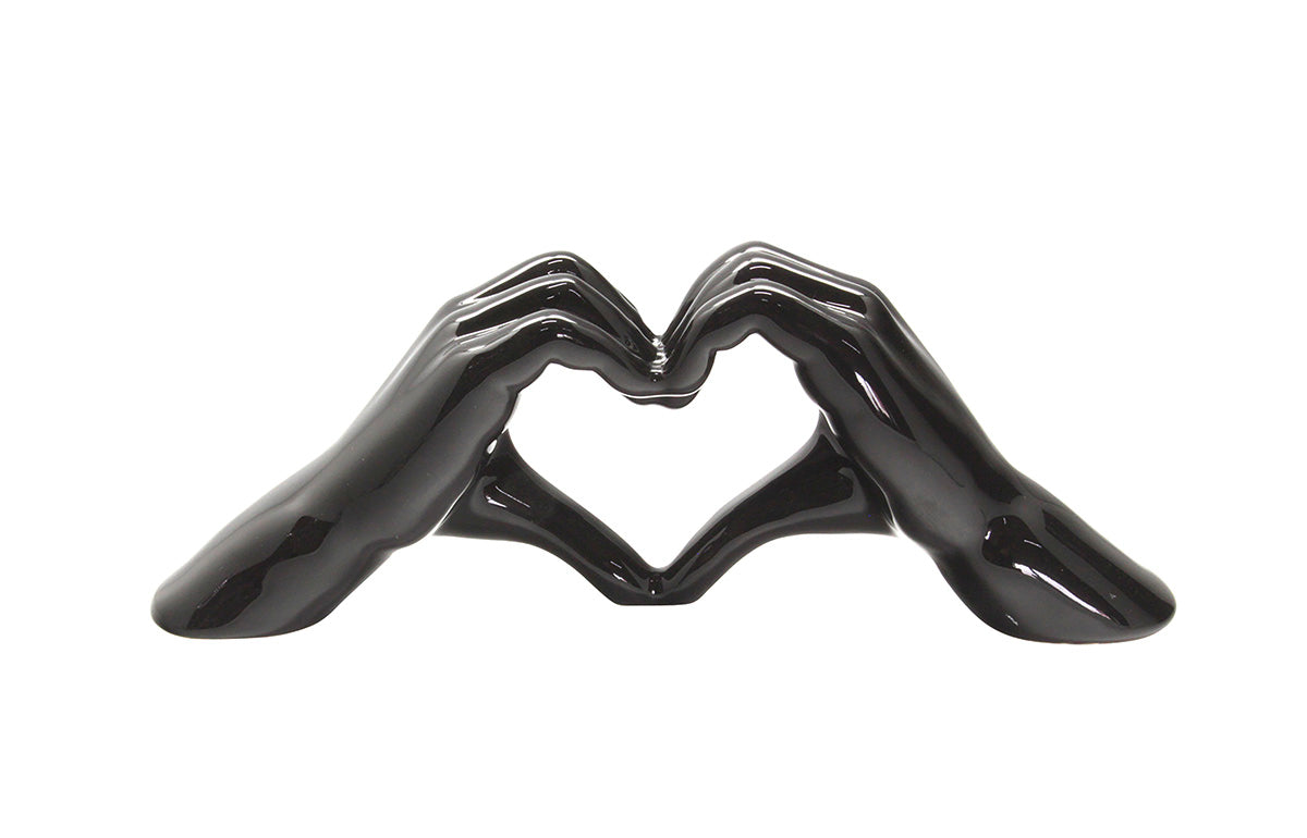 Decoratief Hart Zwart Keramiek 31 cm