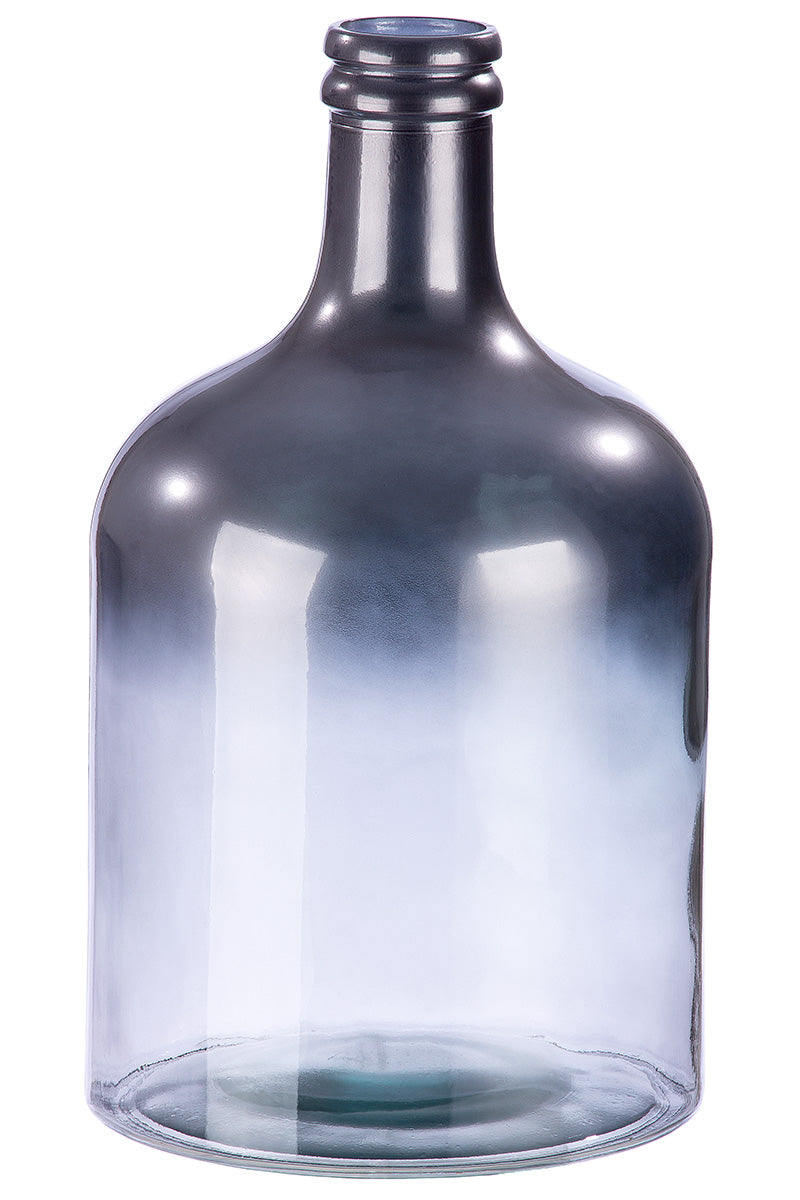 Zilverkleurige flesvaas Douro 43 cm