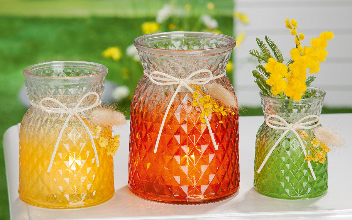Multicor glazen vaas assorti 16 cm