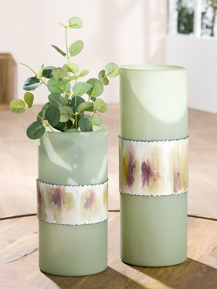Groene cilindervaas Imperial 35.5 cm