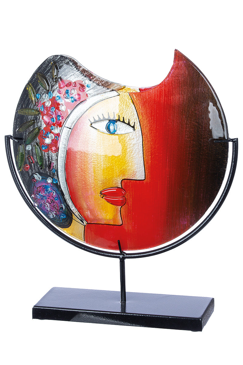 Kleurrijke gezichtvaas Cloe 38 cm