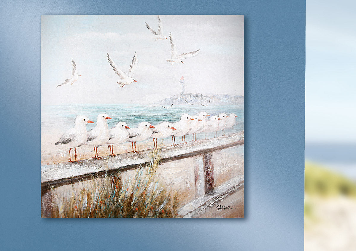 Seaside kustschilderij 60 × 60 cm