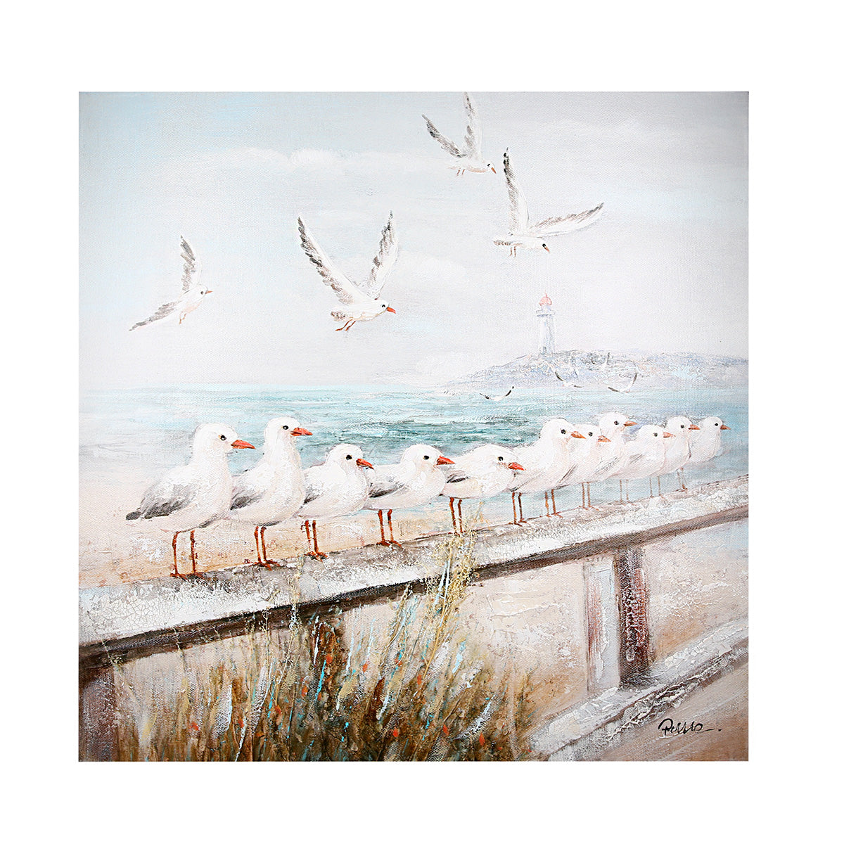 Seaside kustschilderij 60 × 60 cm