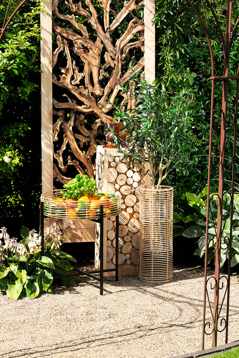 Rotin rotan pilaar set van 3