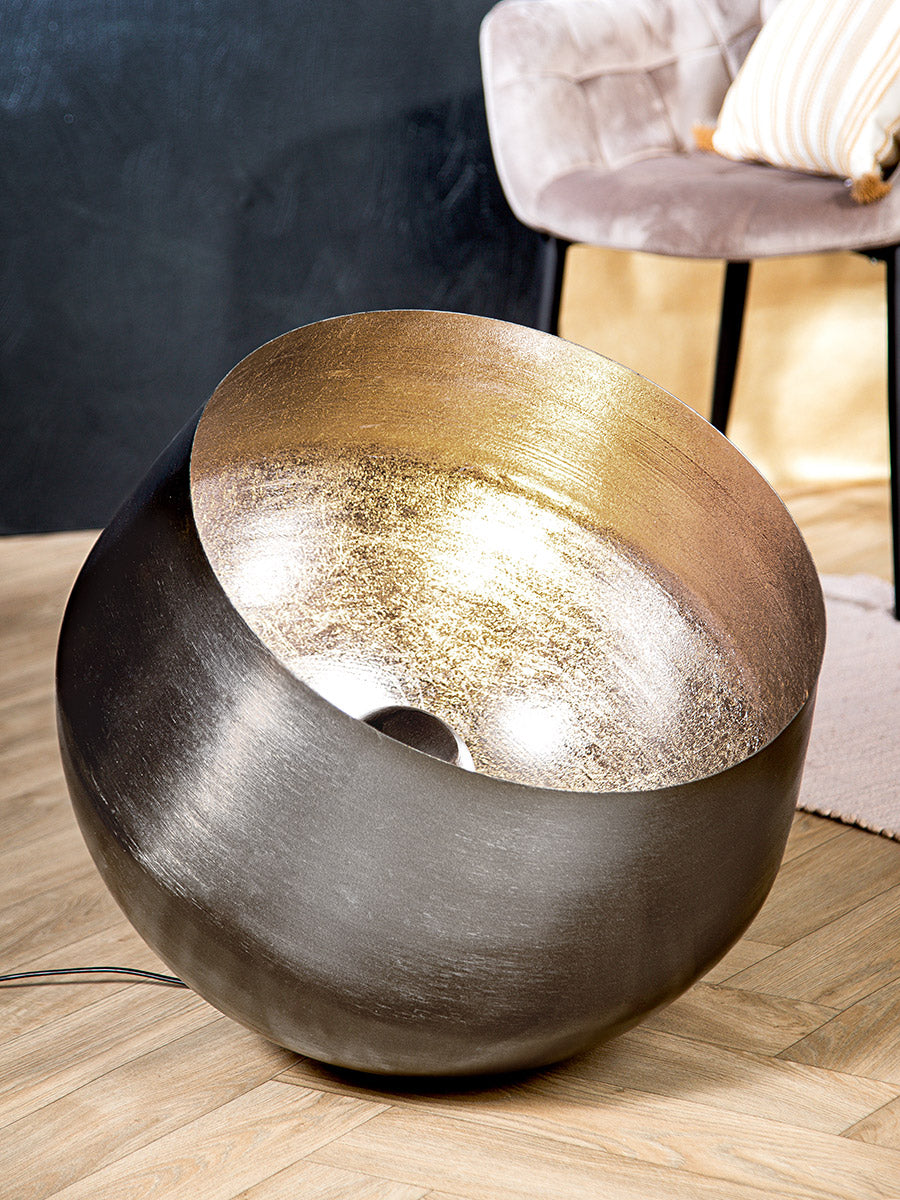Meteo ronde vloerlamp zilver 50cm