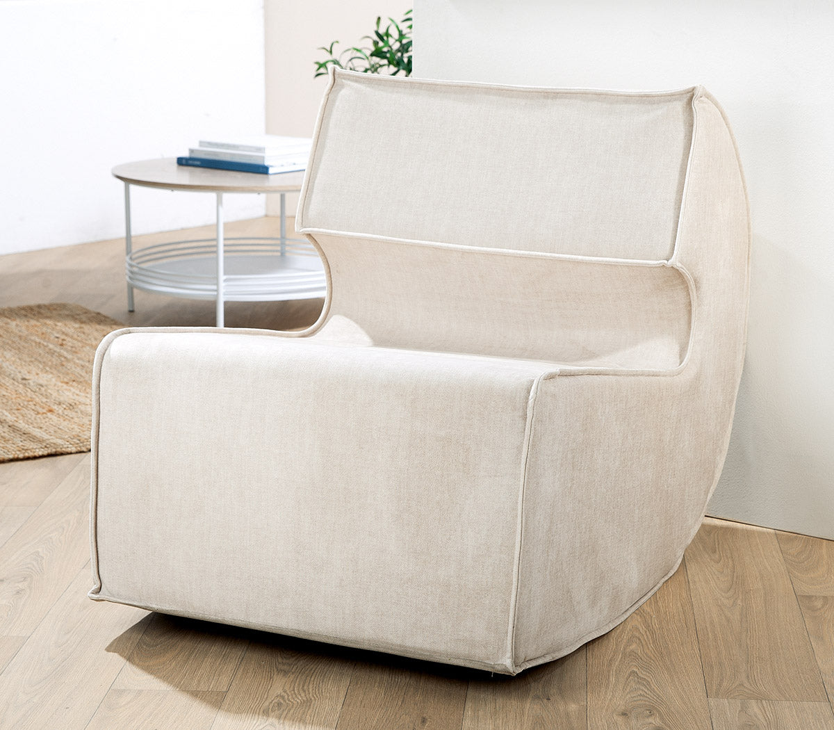 Beige Nobra Stoffen Fauteuil