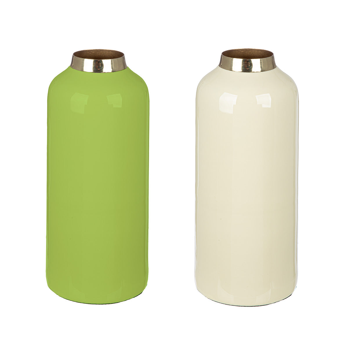 Roro Metalen Vaas Crème-Groen 20 cm