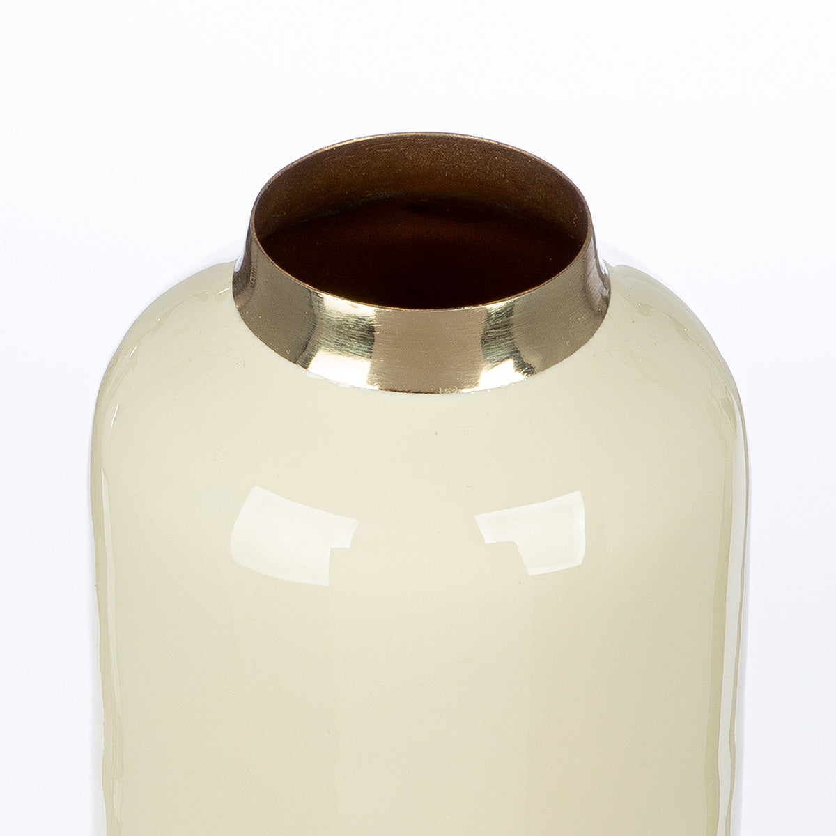 Roro Metalen Vaas Crème-Groen 20 cm