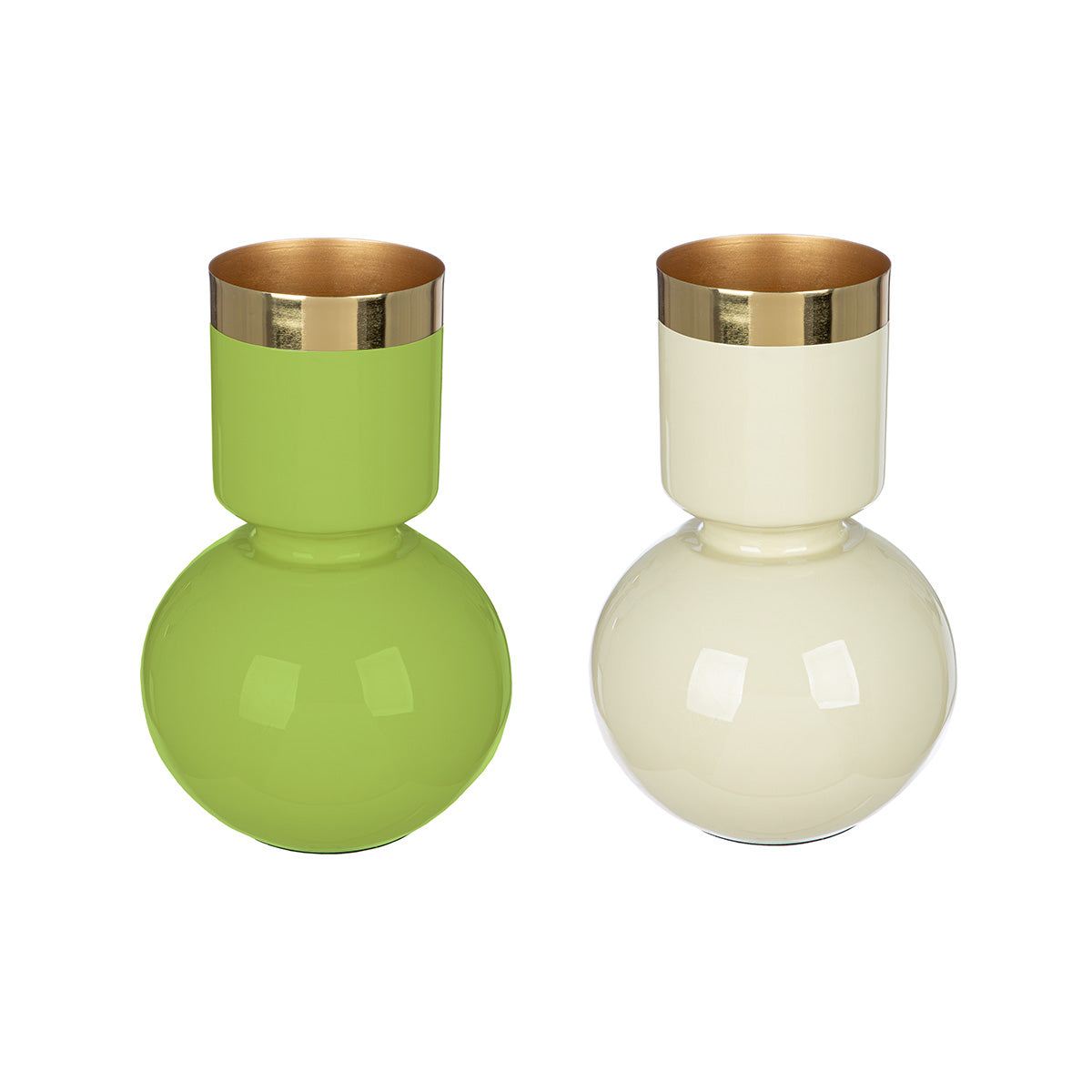 Roro Metalen Vaas Crème-Groen 28 cm