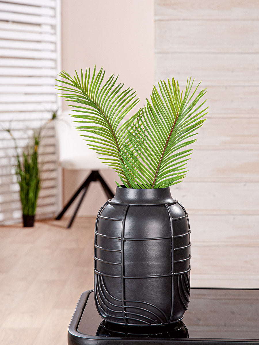 Zwarte Metalen Vaas Labyrinth 20 cm