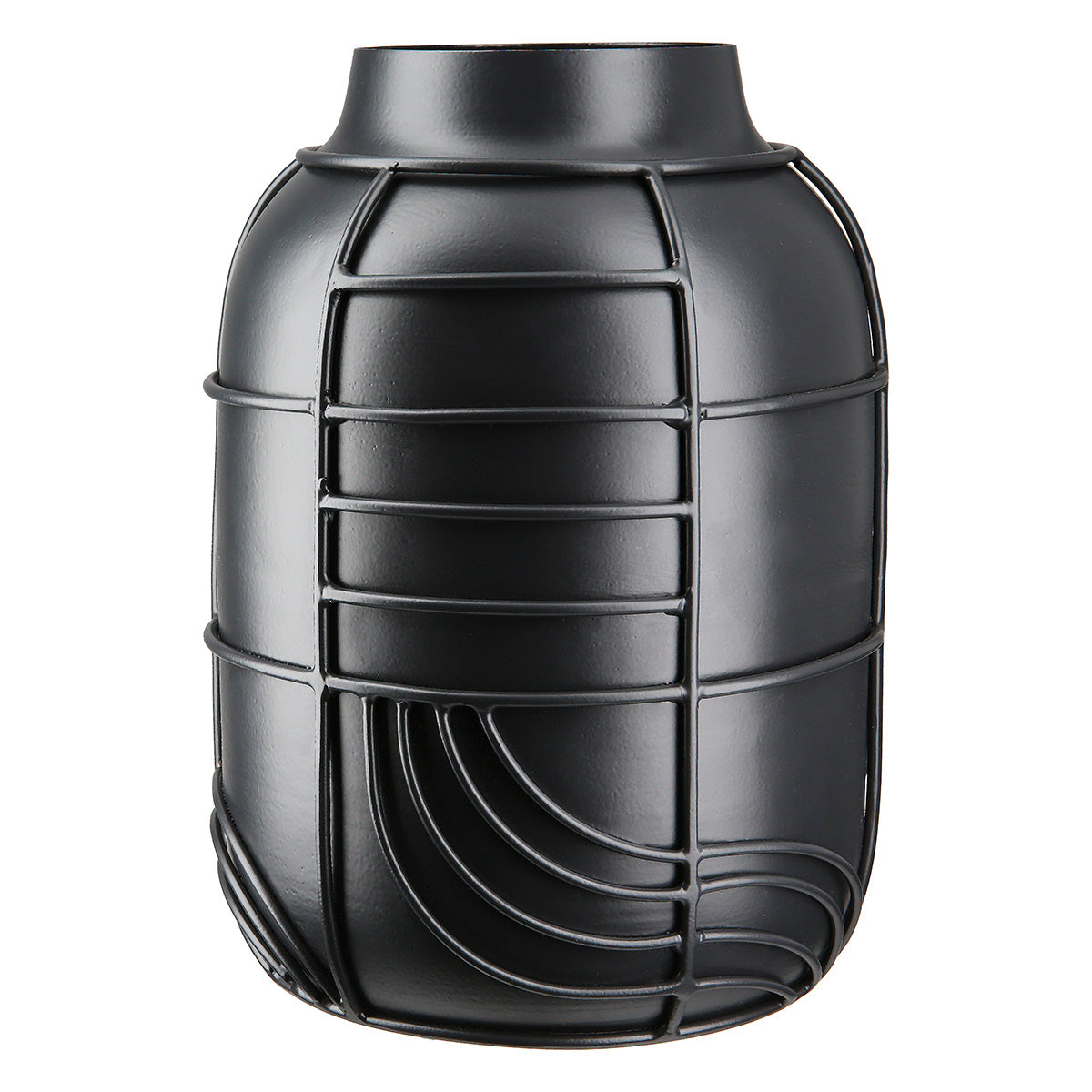 Zwarte Metalen Vaas Labyrinth 20 cm