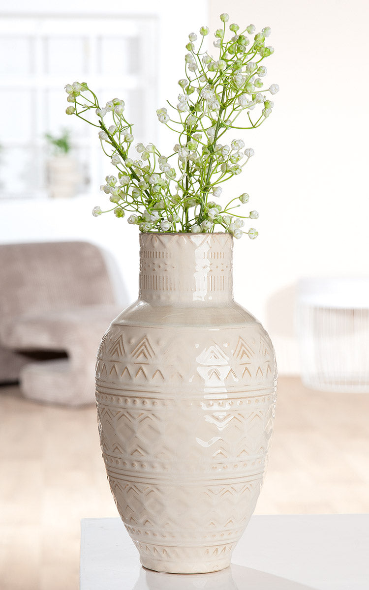 Inka Vaas Crème Keramiek 30 cm