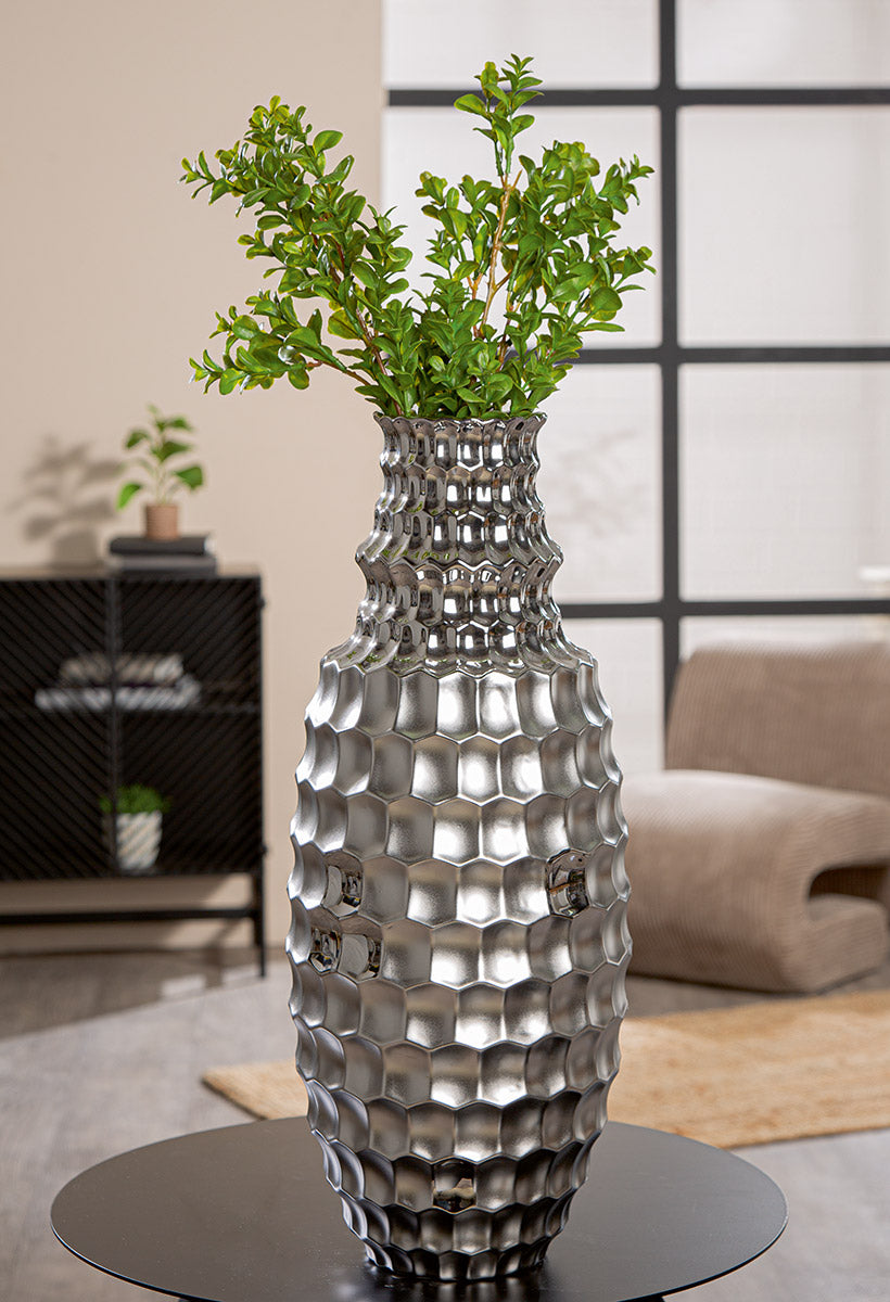 Hexagon Bolvaas Zilver 35/53 cm