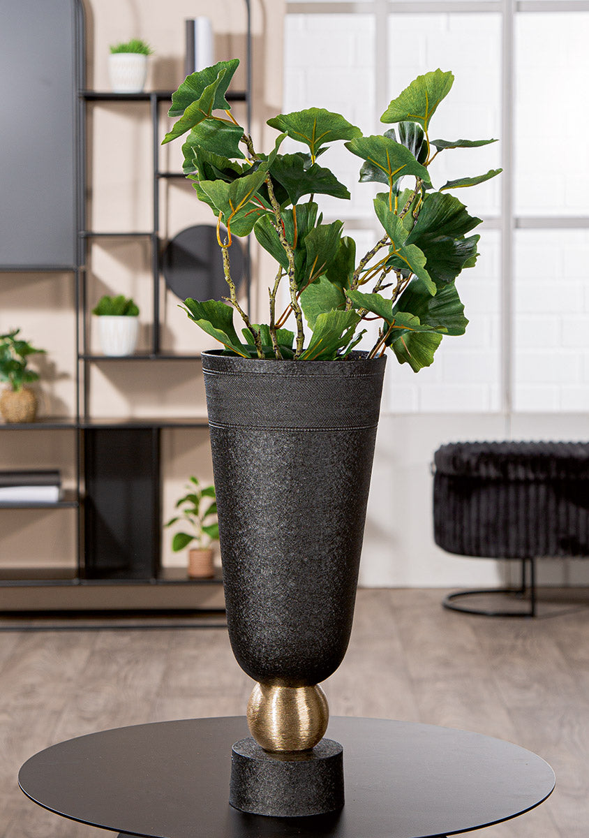 Conische Nama vaas zwart-goud 39.5 cm