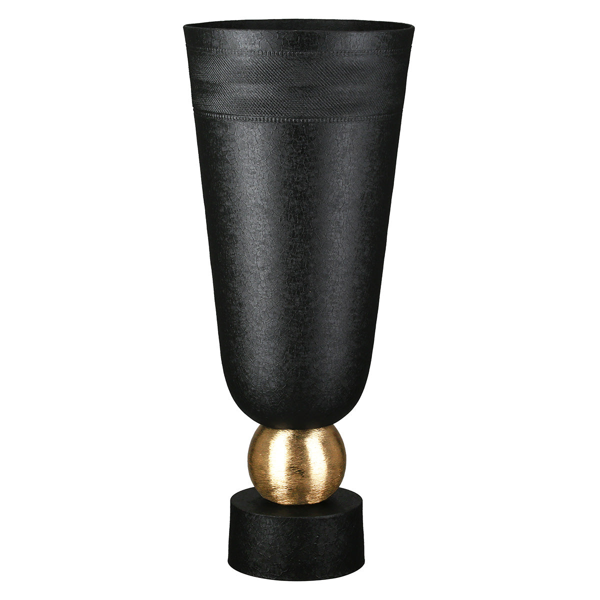 Conische Nama vaas zwart-goud 39.5 cm
