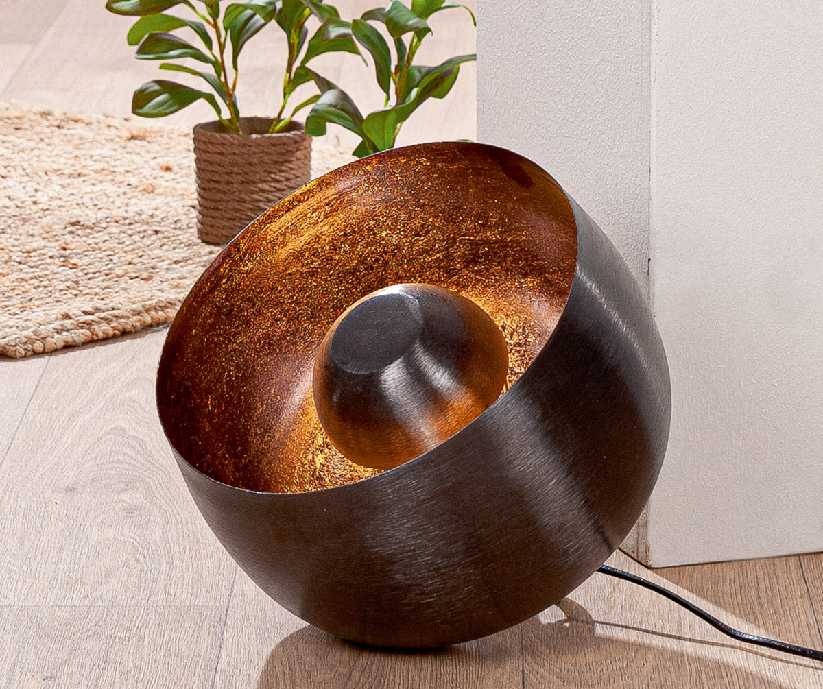 Meteo ronde vloerlamp zilver 25cm