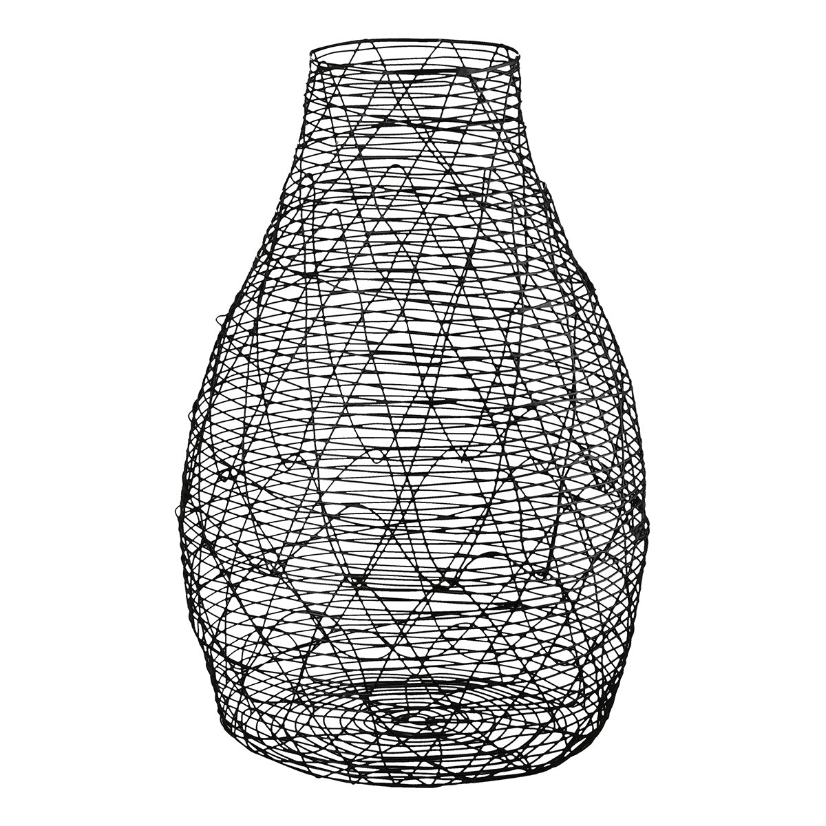 Zwarte Bolvormige Vaas Wire 25.5 cm