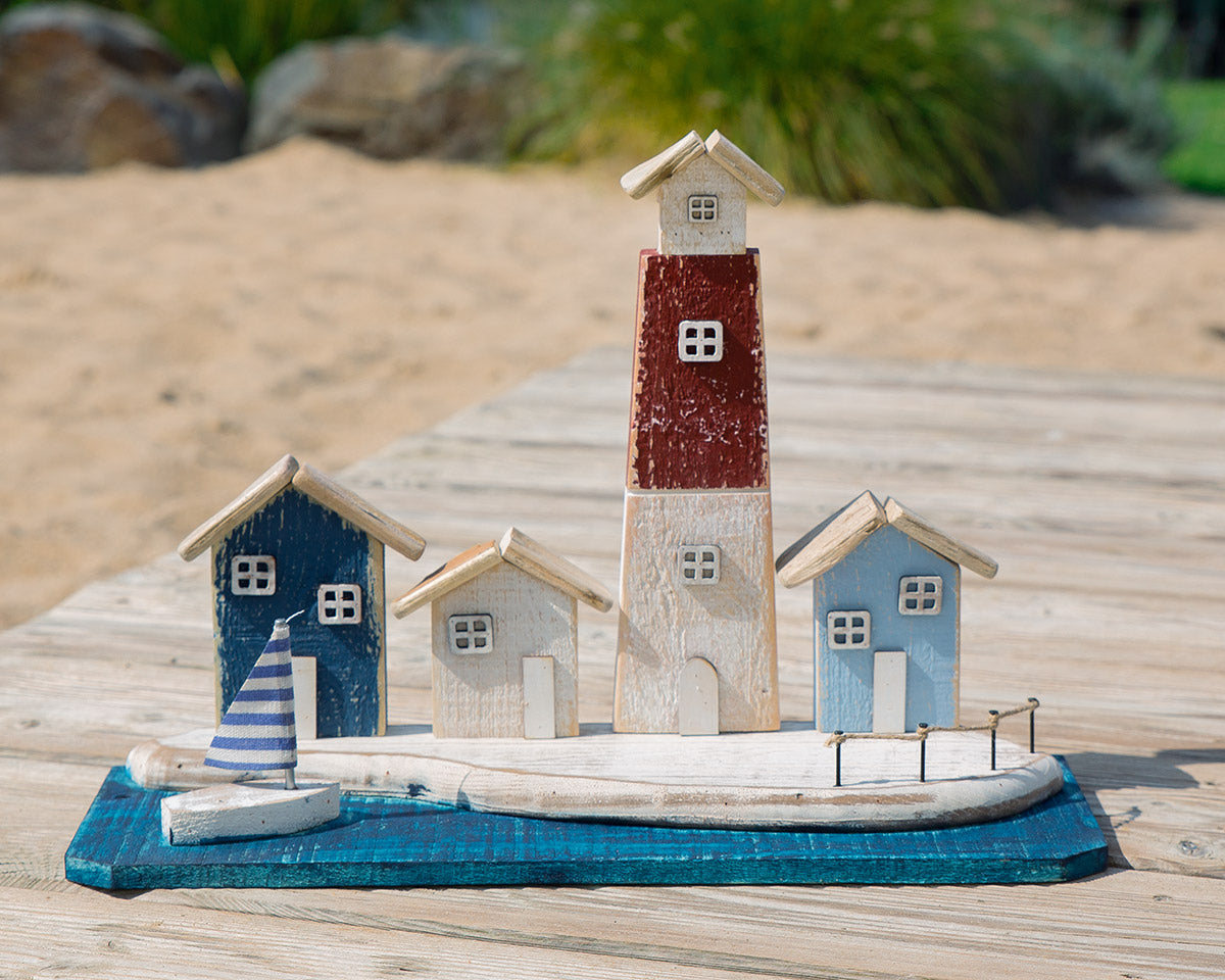 Houten Decoratie Küste Blauw Wit
