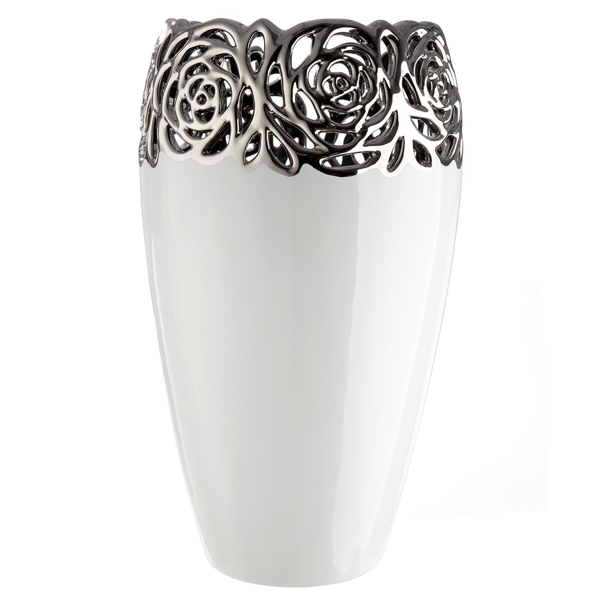 Rose Vaas Wit-Zilver 31.5 cm