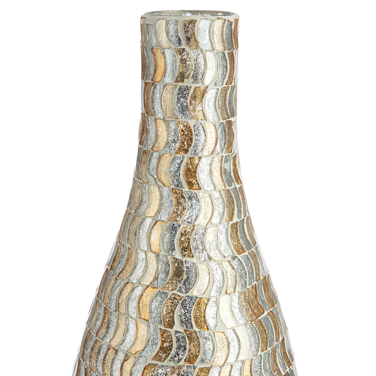 Sanga mozaïekvaas goud-zilver 32 cm
