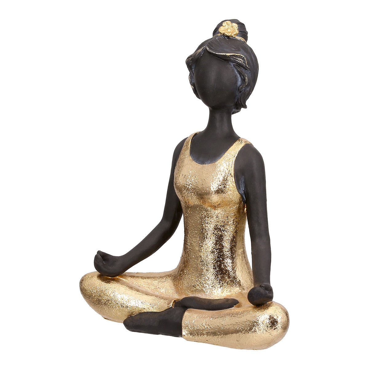 Yoga Lady Zittend Vrouwenfiguur Goud
