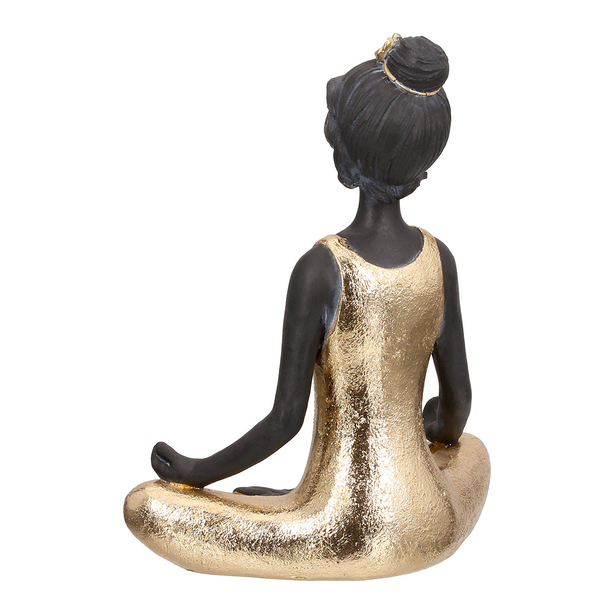 Yoga Lady Zittend Vrouwenfiguur Goud