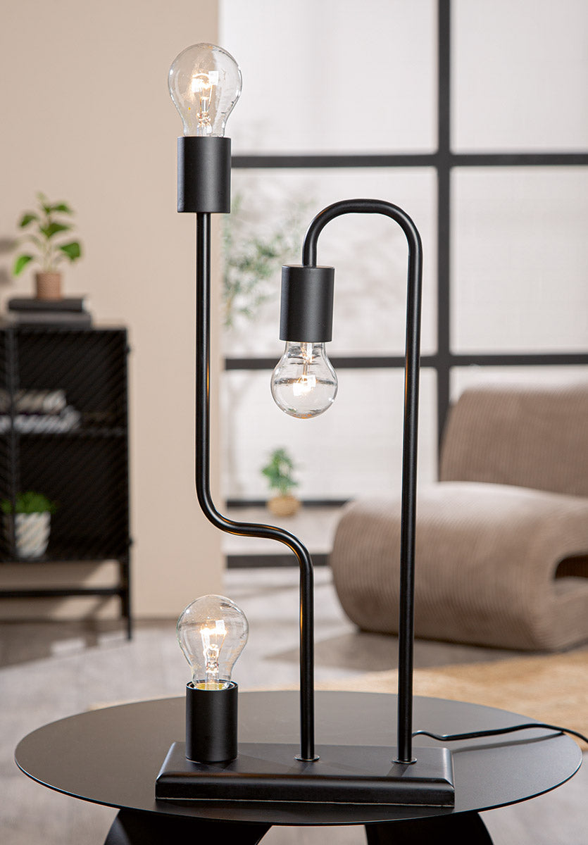 Trio Tafellamp Zwart Metaal