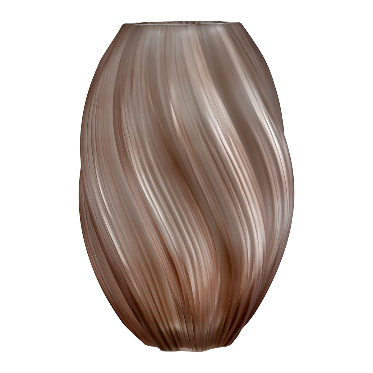 Bruine Glazen Vaas Belly 27 cm