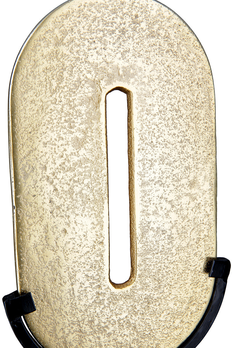 Zero Ovale Aluminium Sculptuur Goud