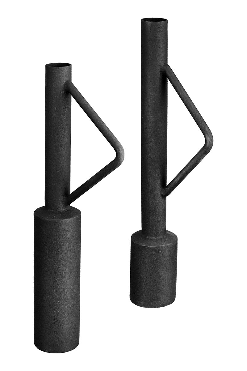 Smalle Zwarte Metalen Vaas Cleo
