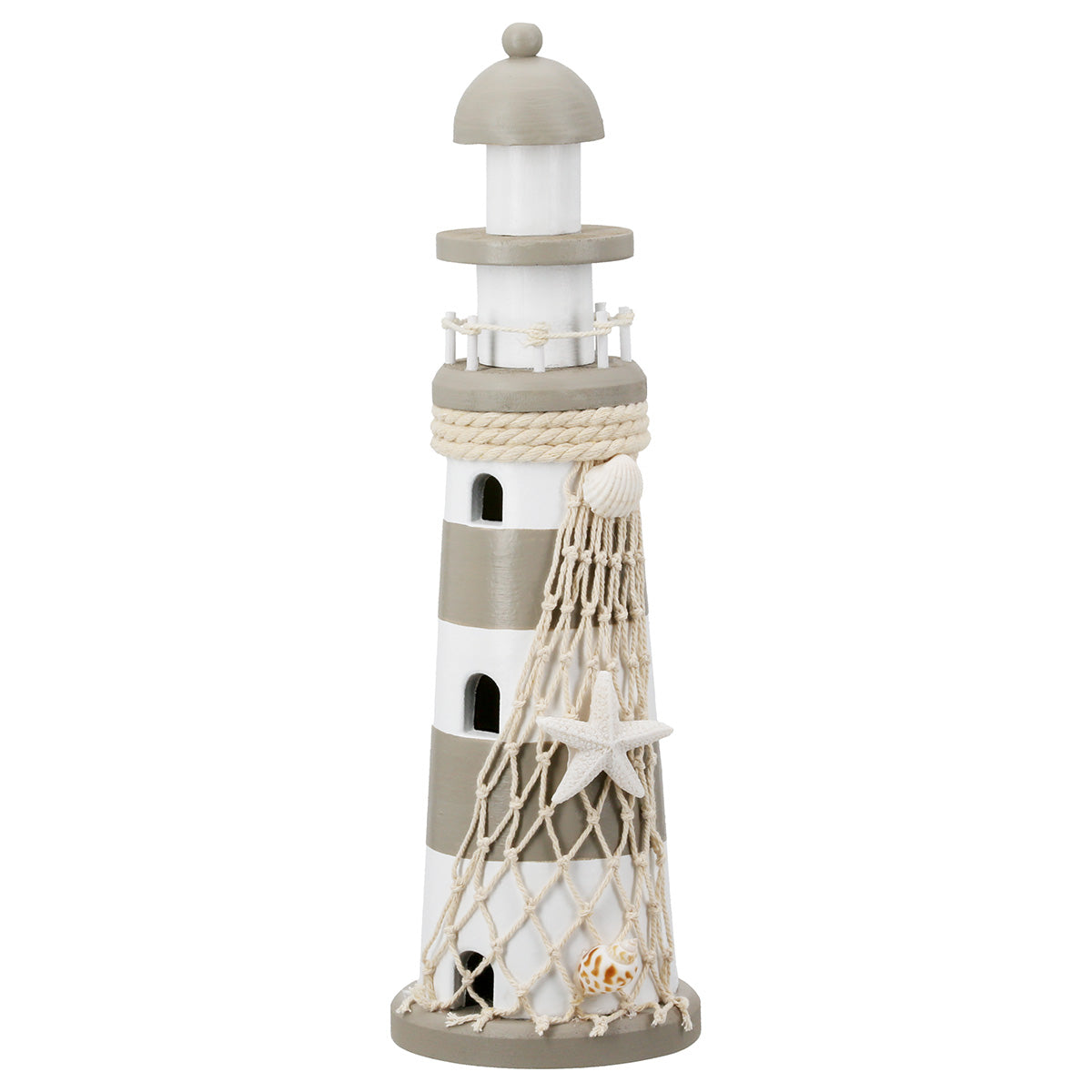 Houten Vuurtoren Taupe 29.5 cm