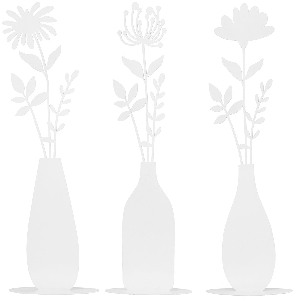 Metalen Bloem Reliëf Wit