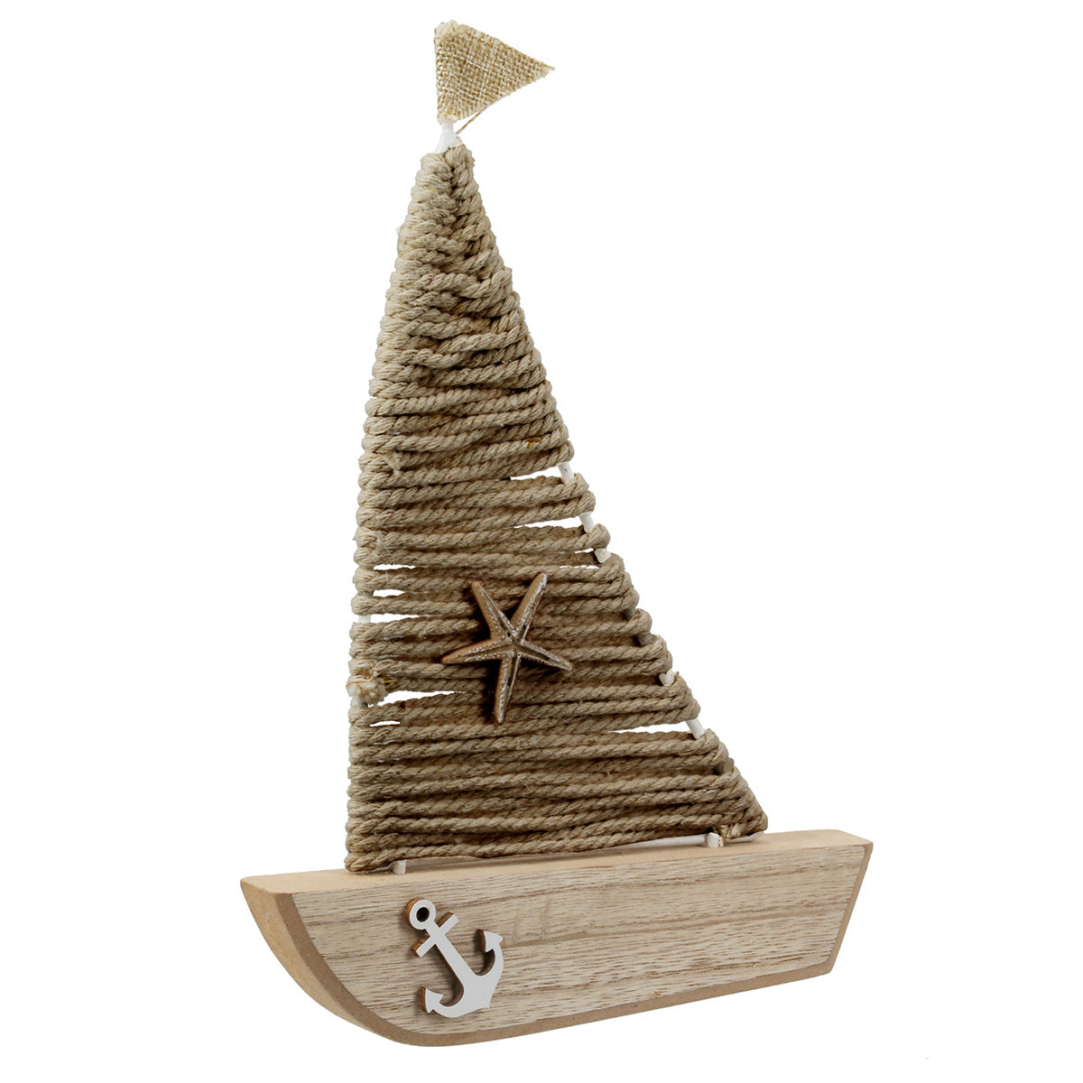 Houten Zeilboot Reliëf 30 cm