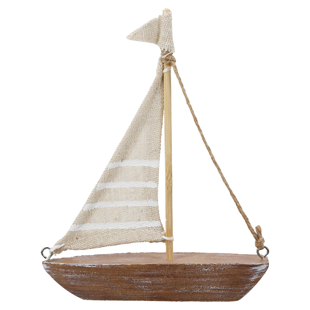 Houten Zeilboot Reliëf 16 cm