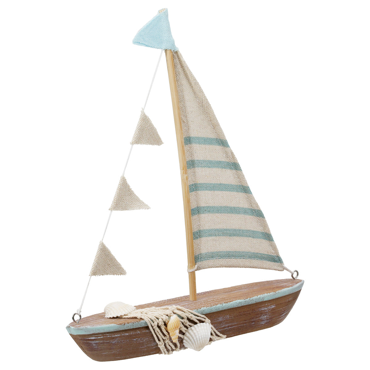 Houten Zeilboot Reliëf 23.5 cm