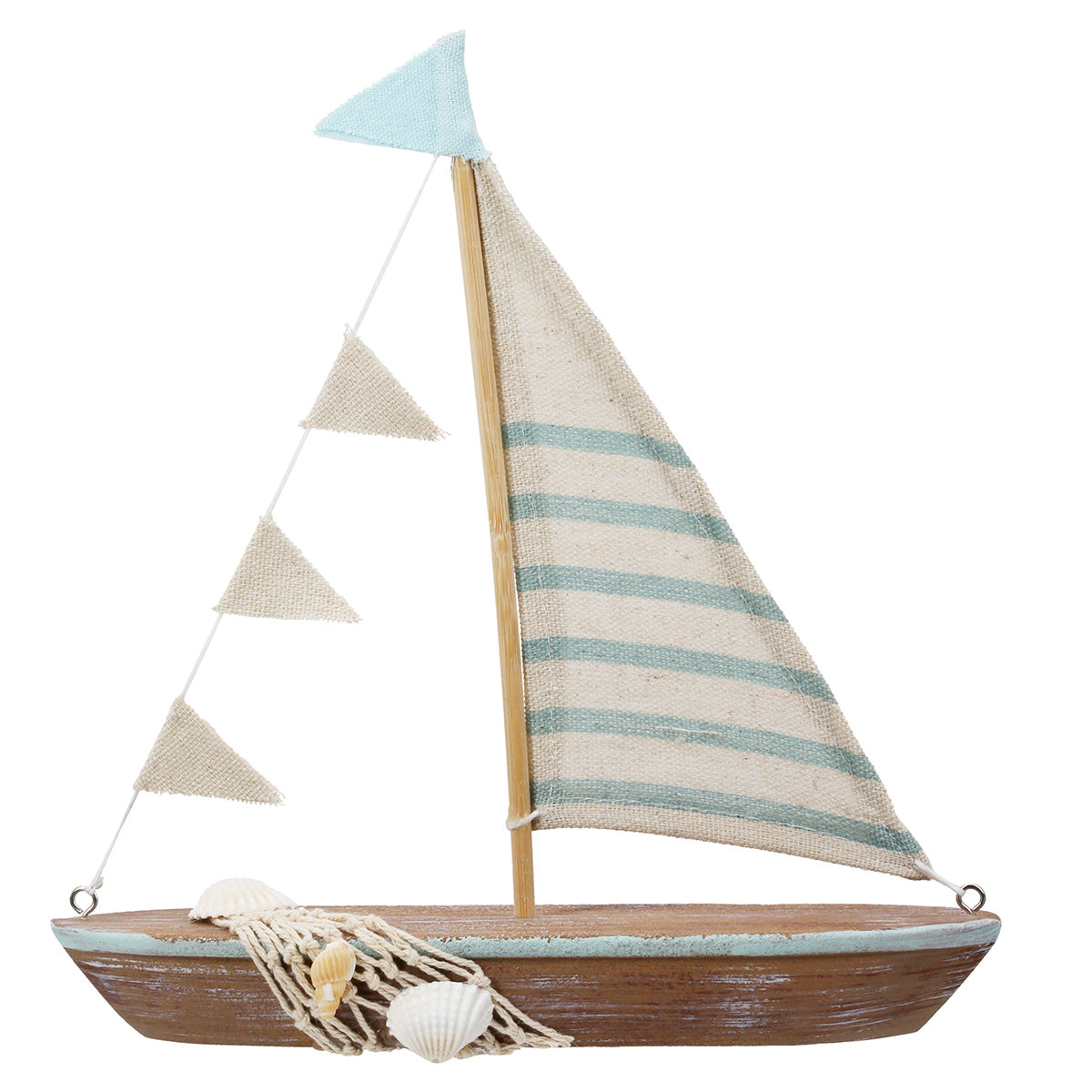 Houten Zeilboot Reliëf 23.5 cm