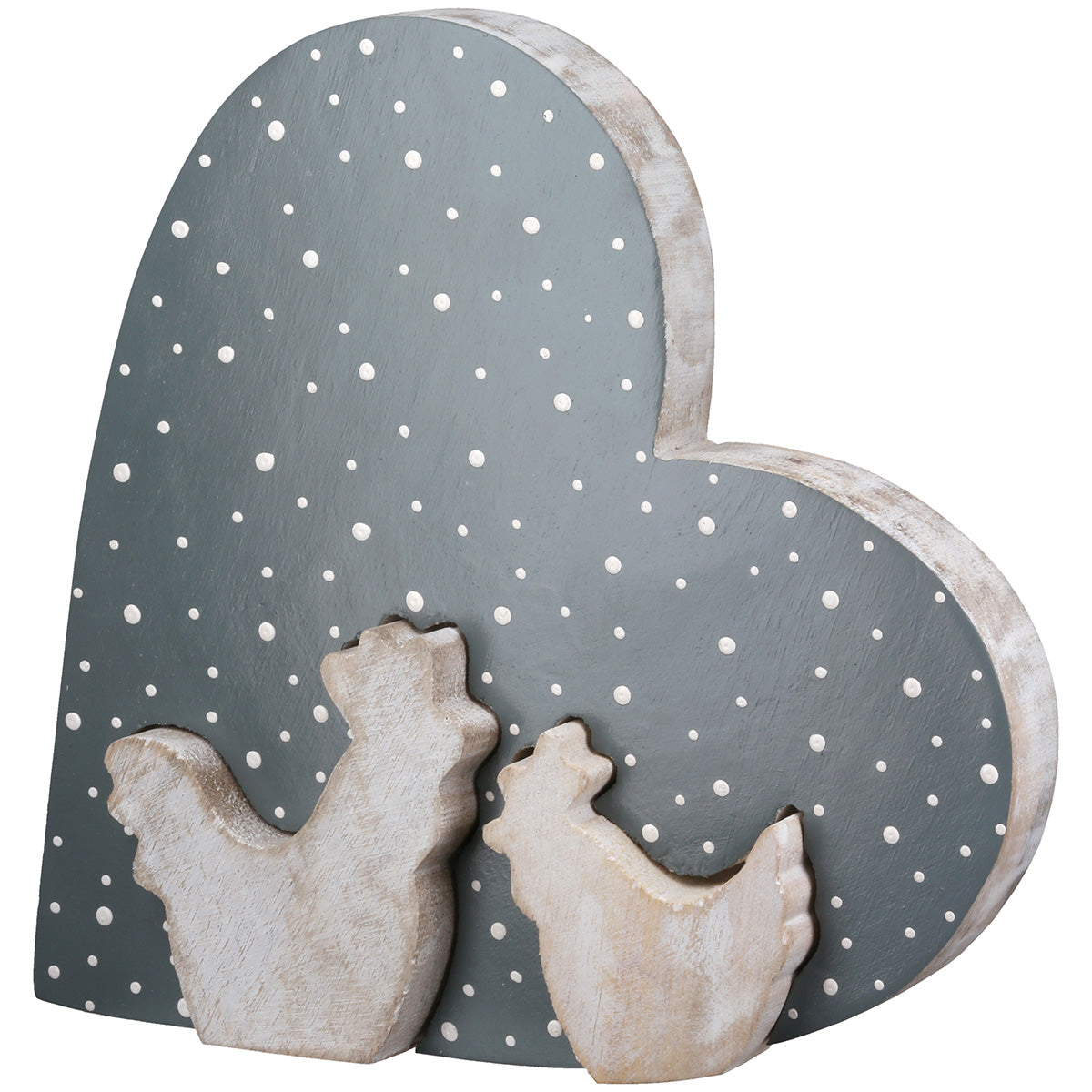 Houten Hart Pointy Kippenmotief