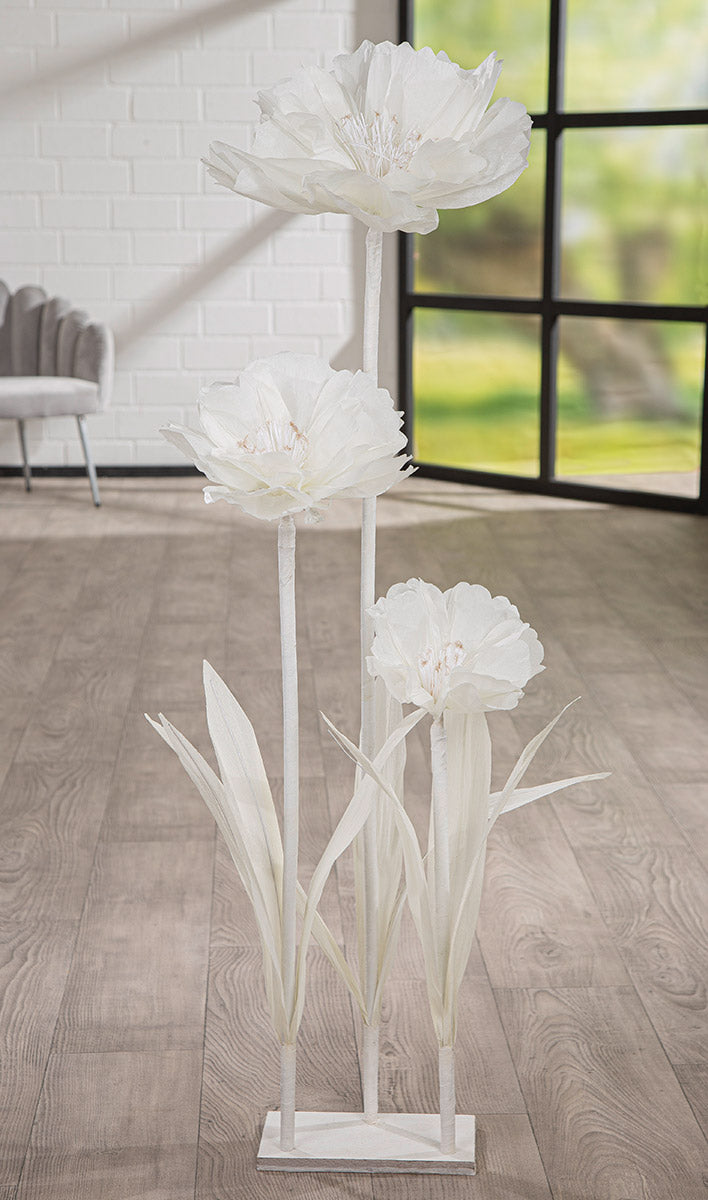 Witte Papieren Bloem Decoratie