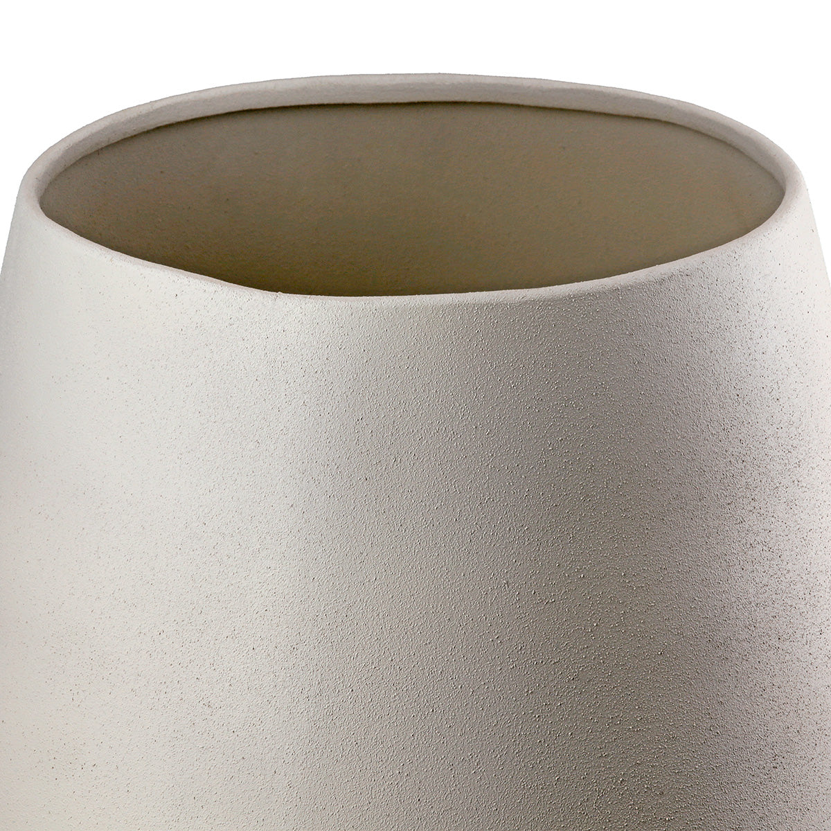 Echo Beige Ronde Metalen Vaas 24 cm