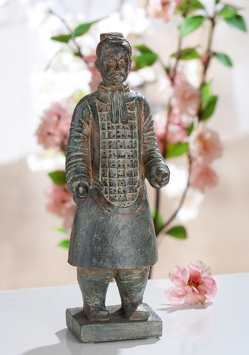 Asia Klei Strijder Sculptuur Grijs