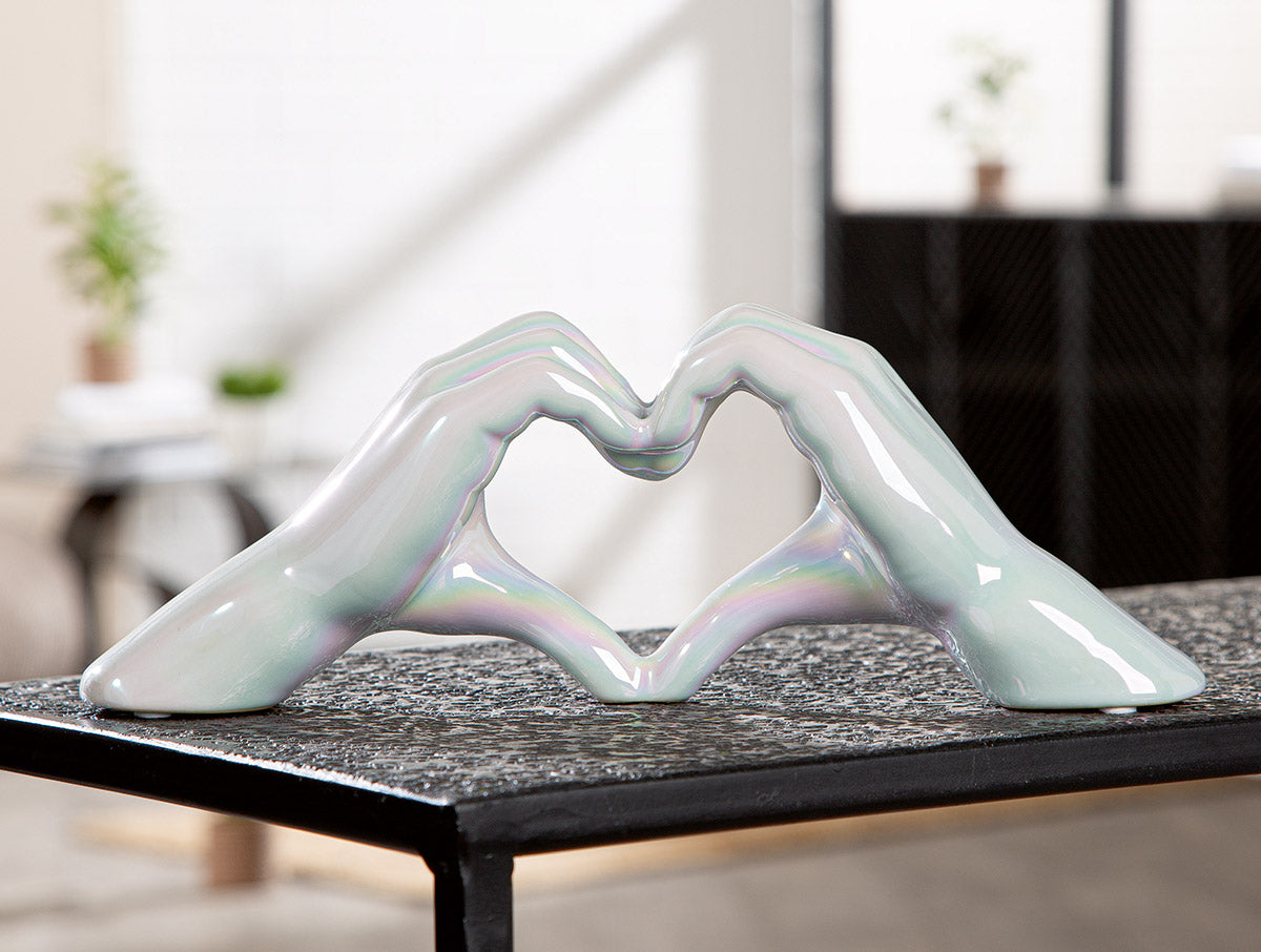 Keramisch Hart Decoratie Wit