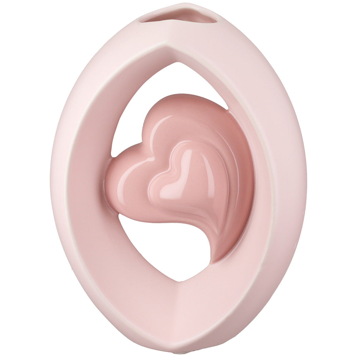 Herz Ovale Vaas Roze Keramiek 20 cm