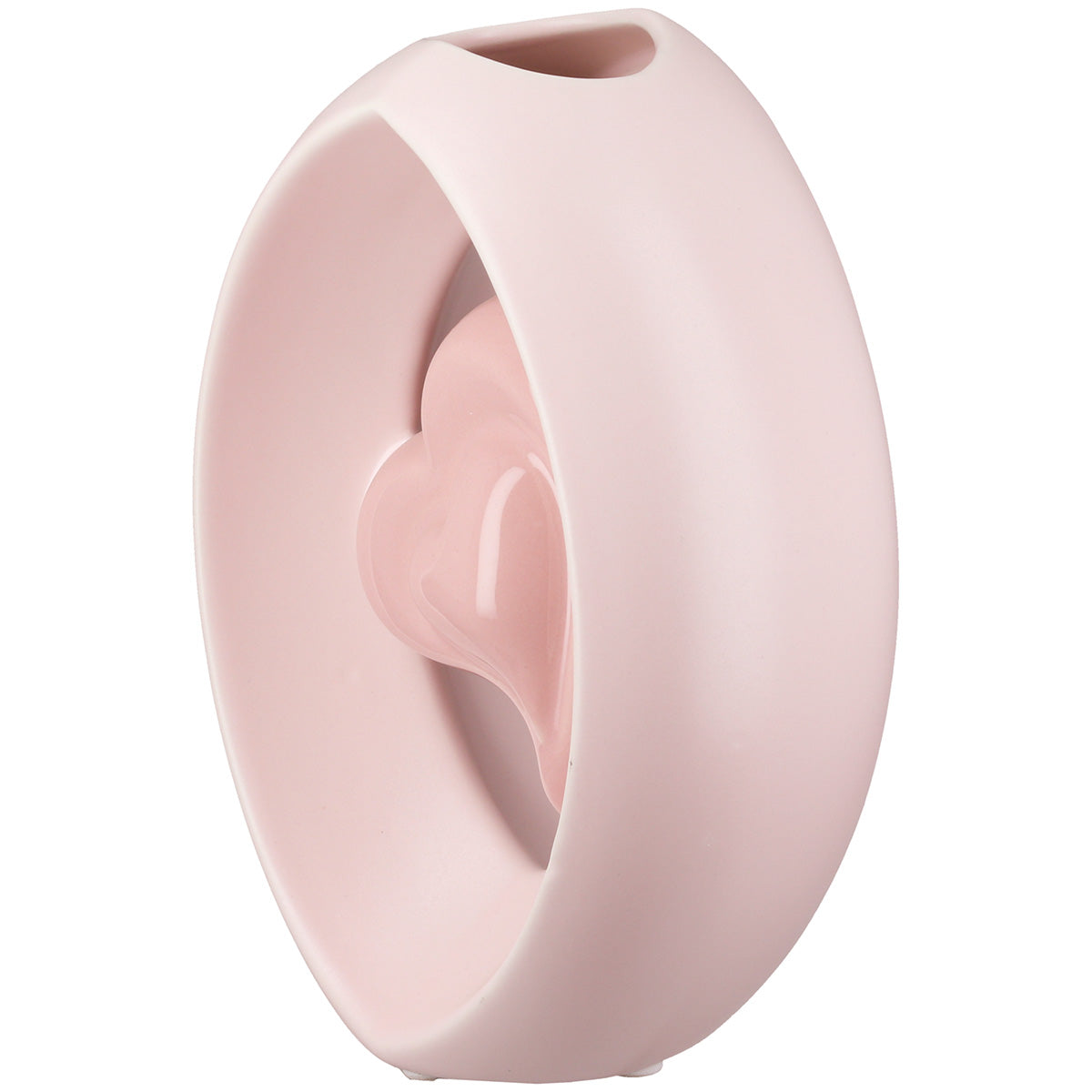 Herz Ovale Vaas Roze Keramiek 20 cm