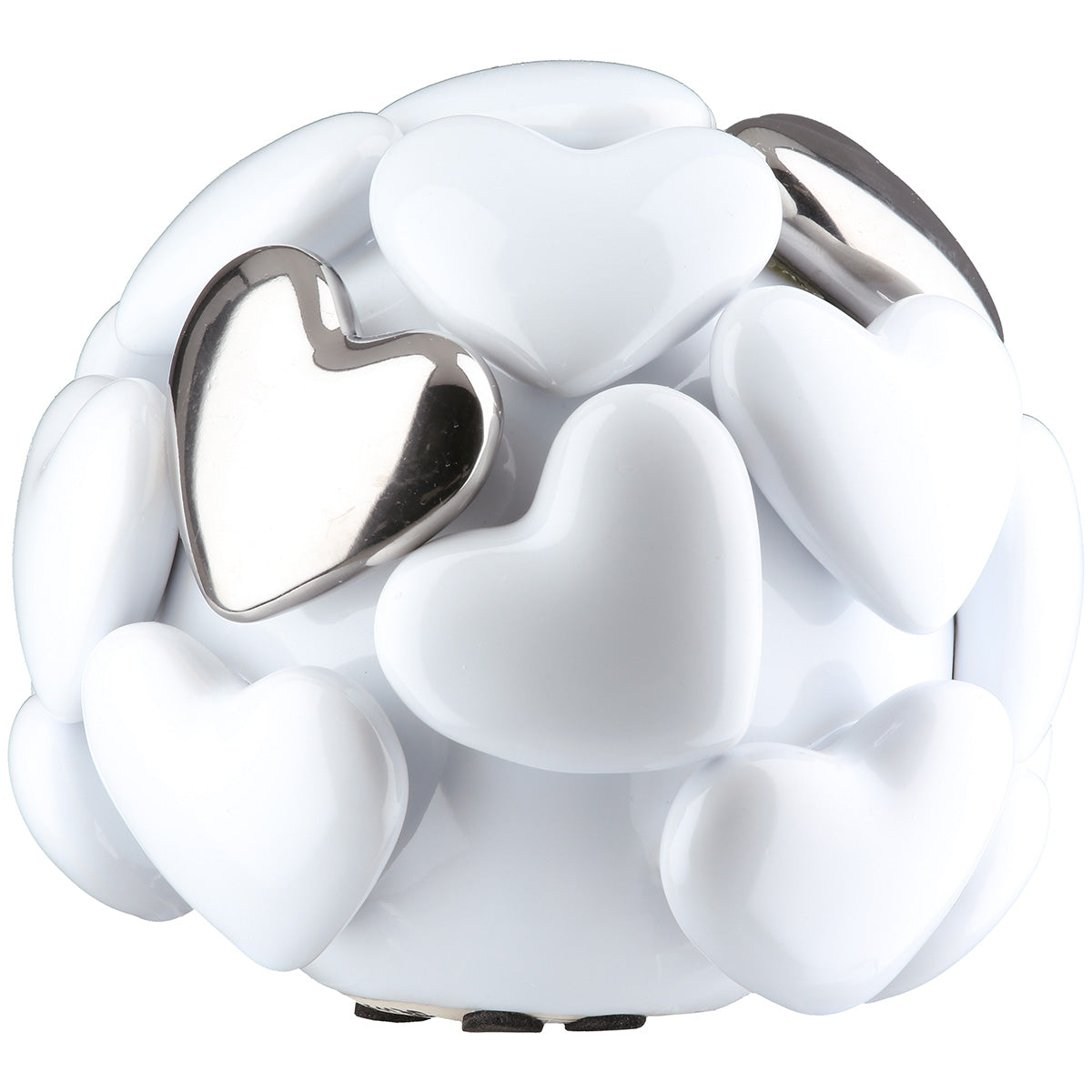 Keramische Decoratiebal Hart Wit