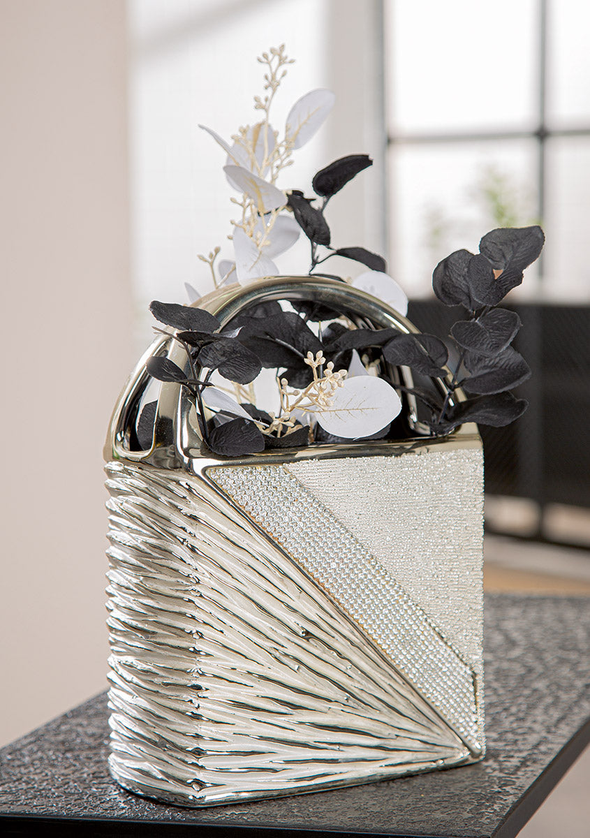 Strass Handtasvaas Champagne-Zilver