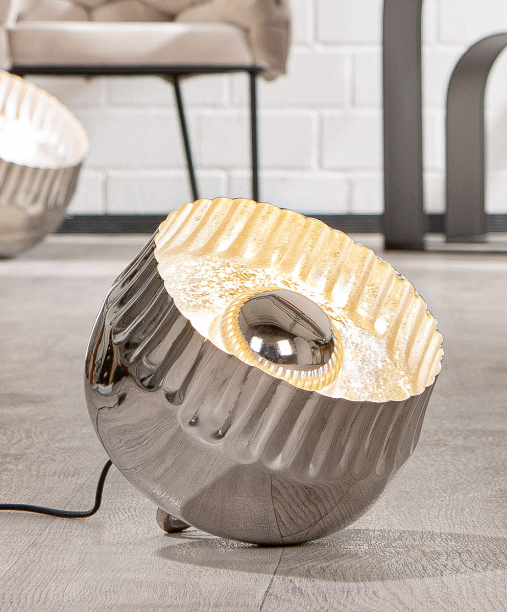 Meteo ronde vloerlamp zilver 38cm