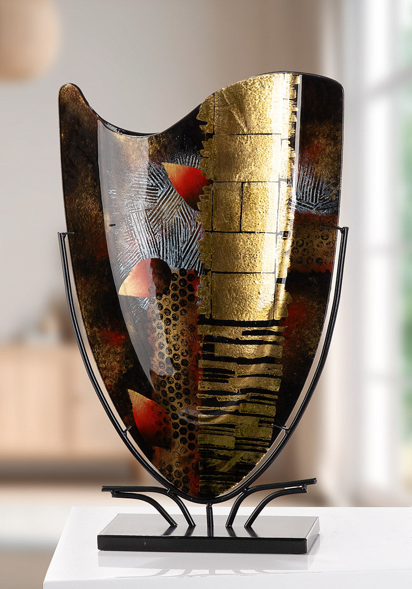 Dixion Vloervaas Zwart Rood Glas