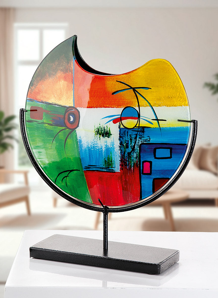 Kleurrijke glazen vaas Milano 39 cm